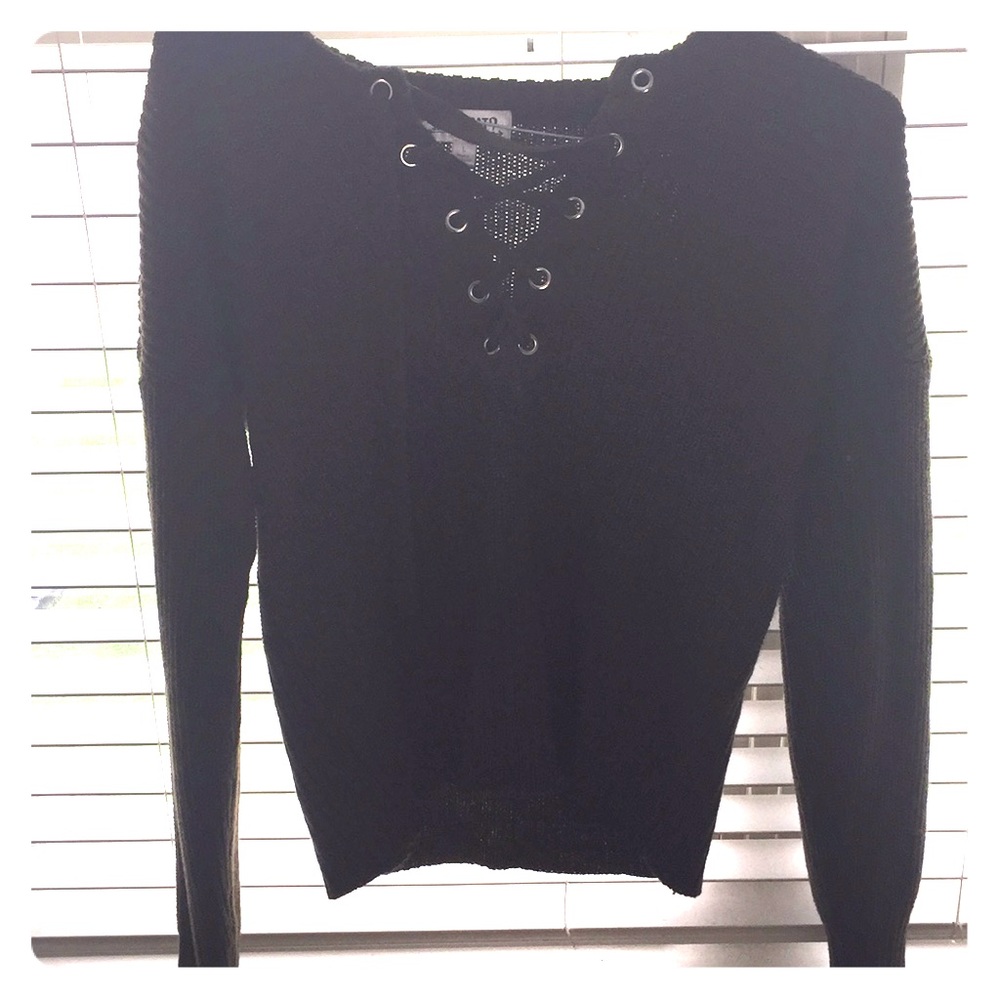 Olive green crossover sweater